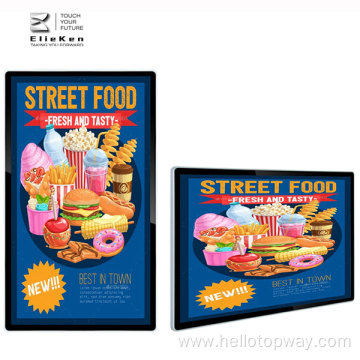 32 inch Wall-mounted digital menu board in restaurant